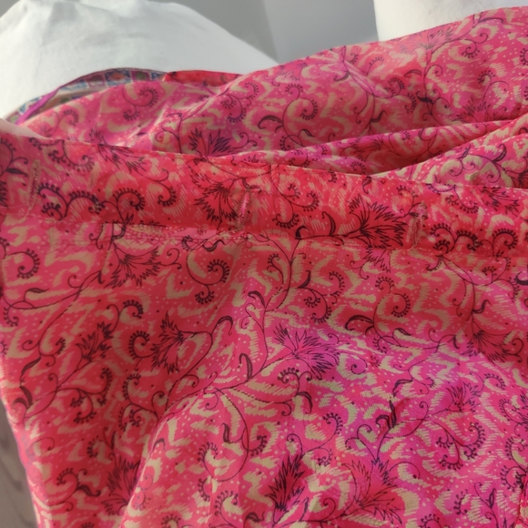 100% Silk Adjustable Reversible Sarong Wrap Maxi Midi Skirt Free Size - Picture 8 of 14